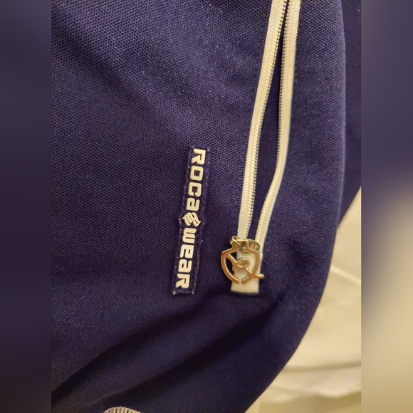 Rocawear Men's XL Dark Navy Blue and White Zip-Up Sweatsuit Jacket - Picture 5 of 15